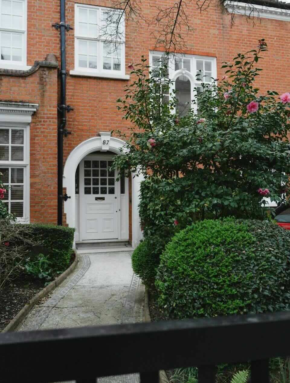 Residential Property Front Door in Hertfordshire - Brick House with Garden and Pathway